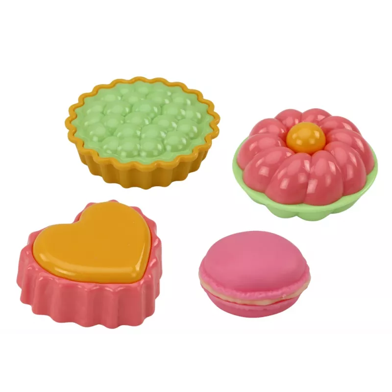 LEAN TOYS Teekomplekt kohvris - 15-osaline tinast lauanõude komplekt tasside, taldrikute, koogialuse ja serveerimisaluse - roosa, sinine, valge lilleline disain - kaasaskantav rollimängumäng lastele alates 3. eluaastast