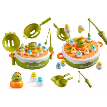 LEAN TOYS Mäng Dinosaurus Õngeridvad Tarvikud Puit Roheline