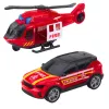 LEAN TOYS Tuletõrjeauto Puksiirauto Helikopter Auto Tuled Helid Punane