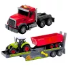LEAN TOYS Set Truck Tractor with Trailer Lights and Sounds Red