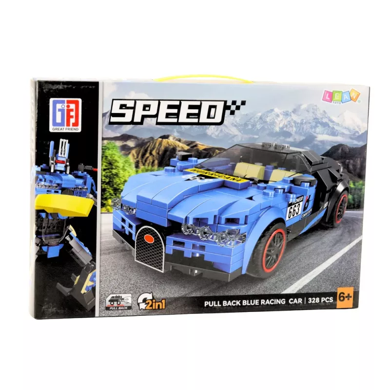 LEAN TOYS Robot Car 2in1 Hurricane Blue Construction Bricks 328 tk.