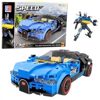 LEAN TOYS Robot Car 2in1 Hurricane Blue Construction Bricks 328 tk.