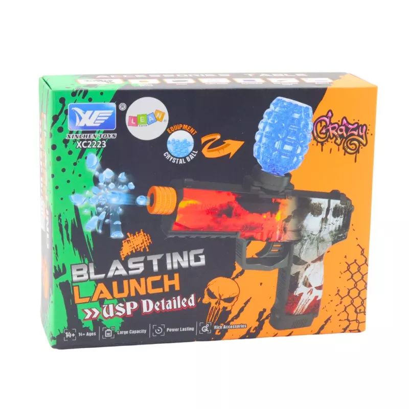 LEAN TOYS Automaatne vees geelpallipüstol Skull