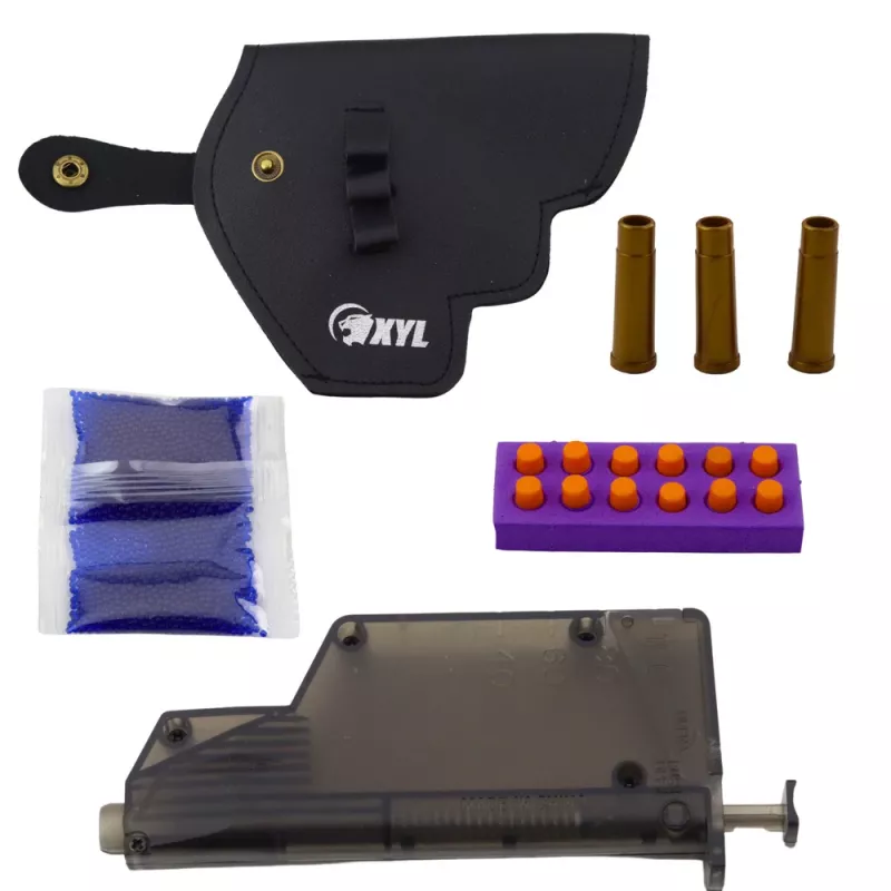 LEAN TOYS Revolver ZP-5 Vahukassetid Veepallid Hüdrogeel Kilp Holster