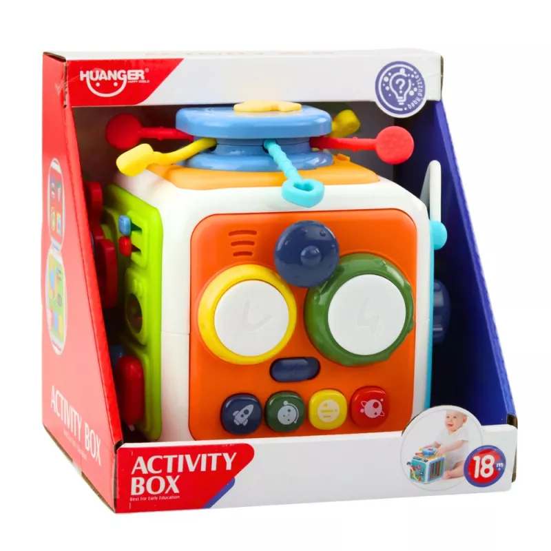 LEAN TOYS Interaktiivne Kuubik Sorteerija Hariv Sensoorne Helid Värviline