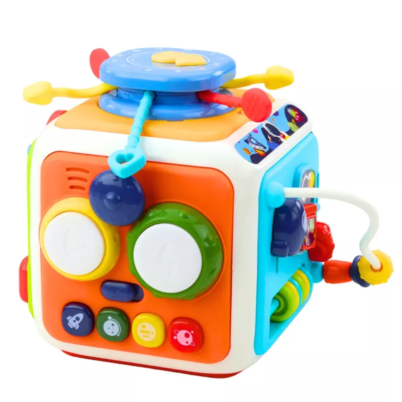LEAN TOYS Interaktiivne Kuubik Sorteerija Hariv Sensoorne Helid Värviline