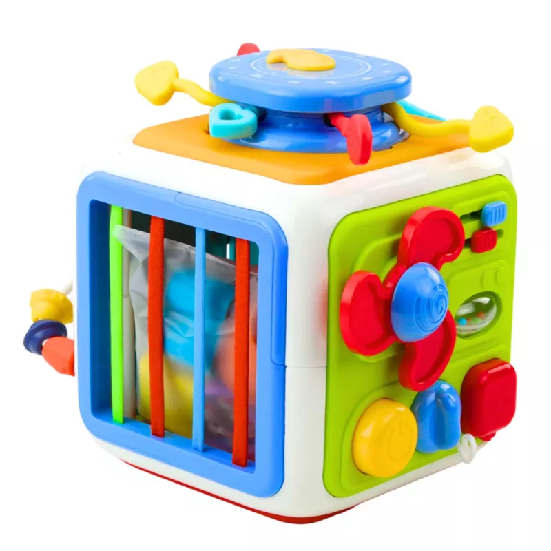 LEAN TOYS Interaktiivne Kuubik Sorteerija Hariv Sensoorne Helid Värviline