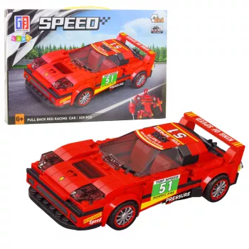 LEAN TOYS Ehitusklotsid Auto Robot 2in1 Punane Vedav 329 tk.