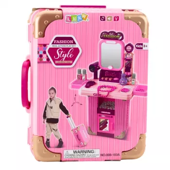 LEAN TOYS Meigitoolide komplekt kohvris 2 in 1 roosa