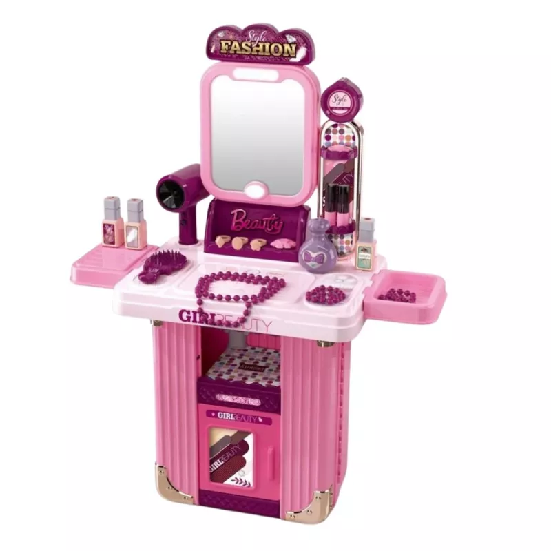 LEAN TOYS Meigitoolide komplekt kohvris 2 in 1 roosa
