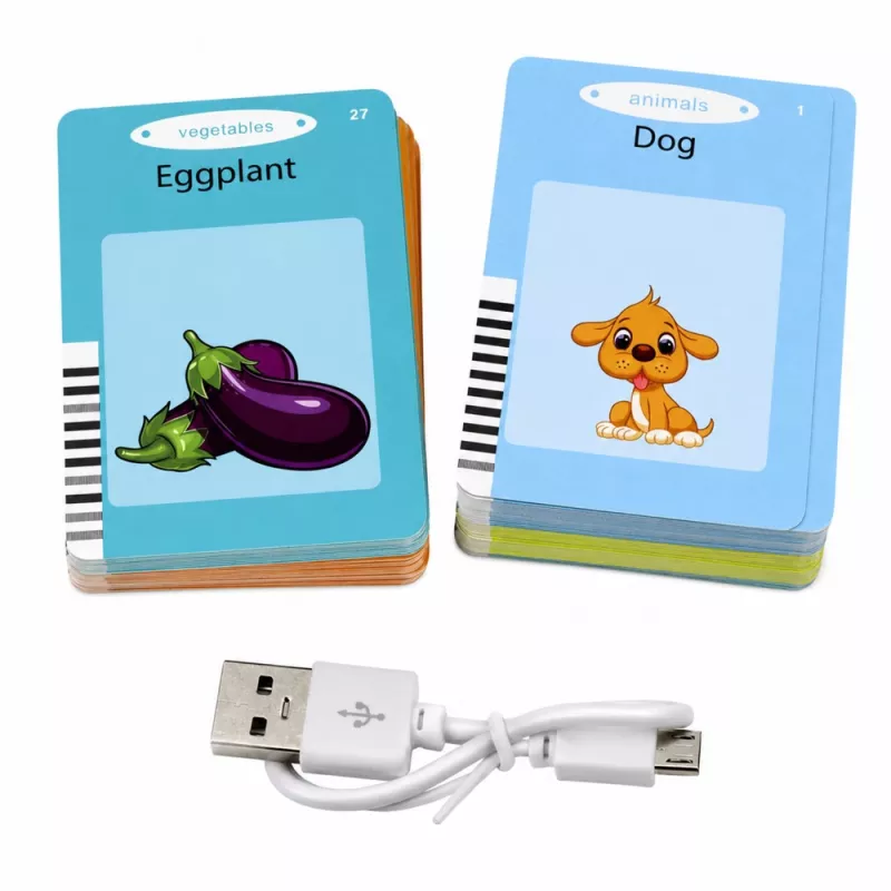 LEAN TOYS English Word Learning Card Reader Educational Toy Pink