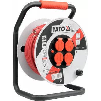 Yato YT-8106 pikendusjuhe 30 m 4 AC-pistikupesa sise-/väliskasutuseks must/punane/valge