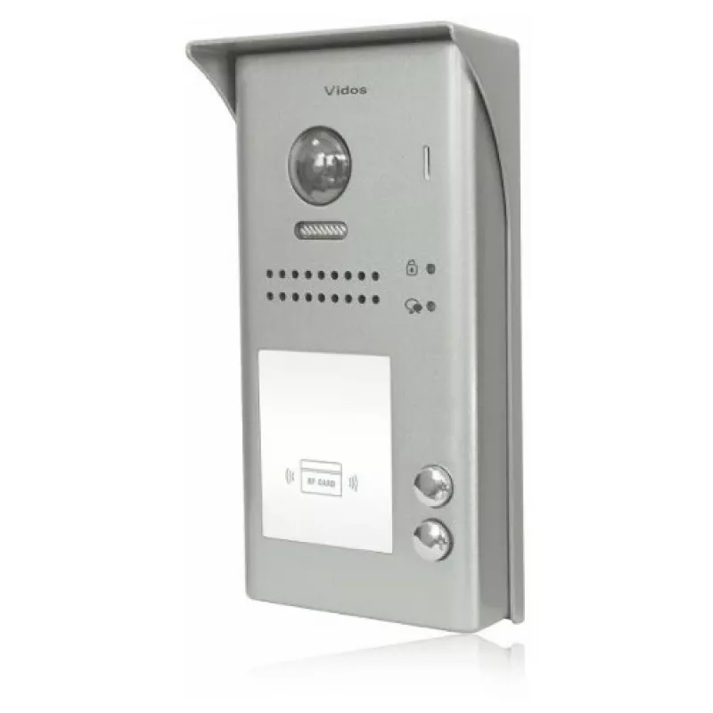 VIDOS DUO S1102A 2-pere uksekõneseade, roostevaba teras, Full HD, 2-juhtmeline, must