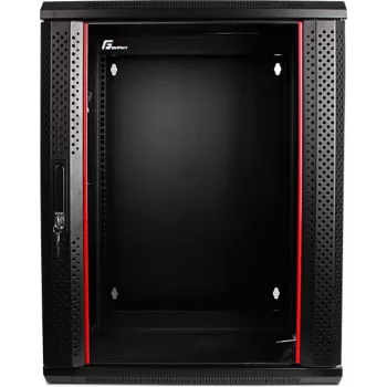 GETFORT CALI 15U 600x550 Seinale Paigaldatav Kahesektsiooniline Riiulikapp Must