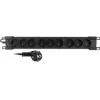Getfort GF-9R30/FR 9-pistikupesaga 1U riiulisse paigaldatav toiteplokk prantsuse pistikupesadega, 3m kaabel, 16A, must