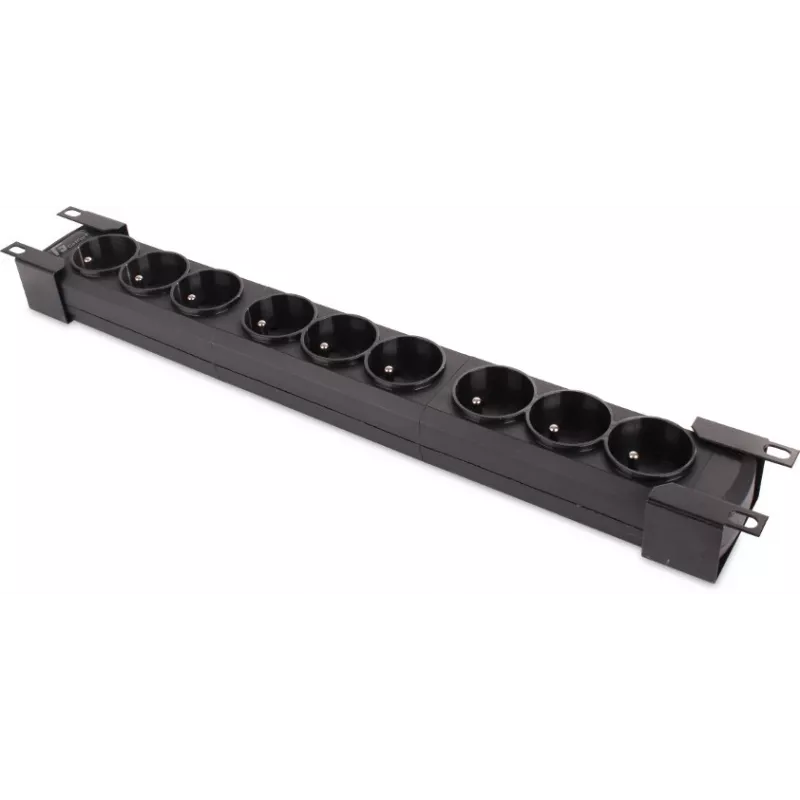 Getfort GF-9R30/IEC 1U 19-tolline riiuli PDU 9x IEC C13 pistikupesaga, 16A, 3m kaabel, must