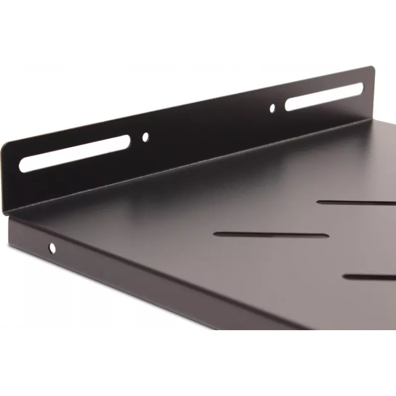Getfort 45cm 19 inch 1U fikseeritud riiul rack-kappi - must