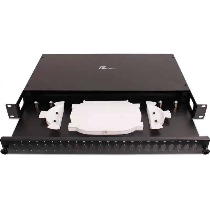 GETFORT GF-FO01-SX 1U 19-tolline 24xSC Simpleks Fiiberoptiline Paigalduspaneel Splicing Alusega