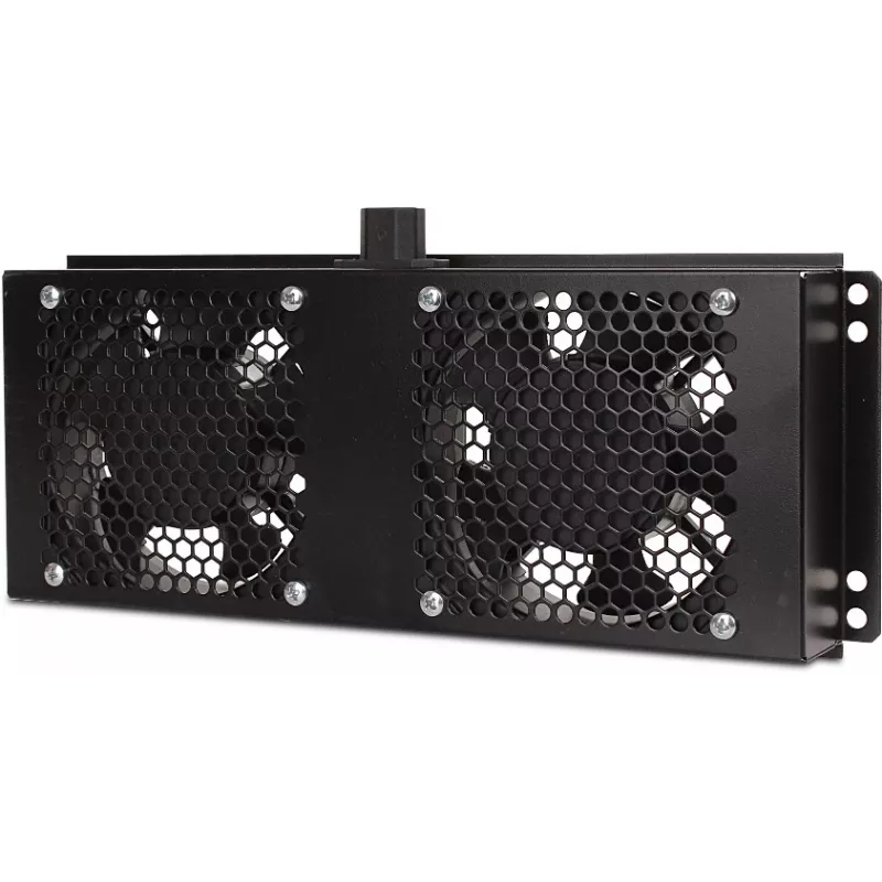 Getfort GF-FAN2 1U 19-tolline riiuliventilaatoripaneel 2 ventilaatoriga, must
