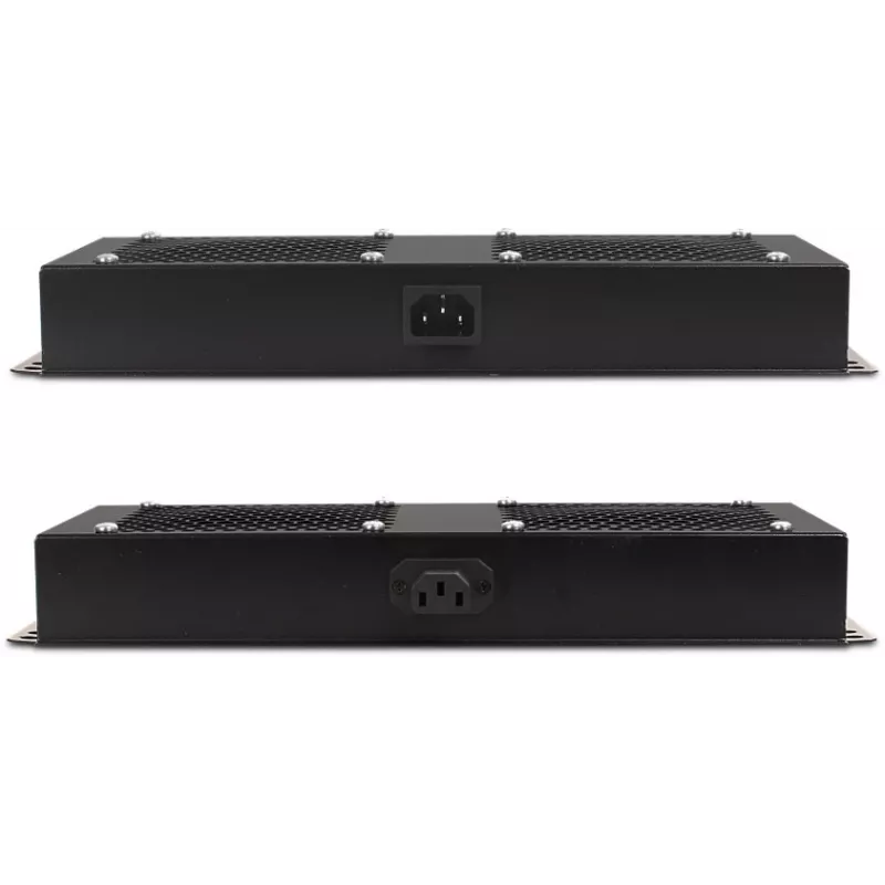 Getfort GF-FAN4 2U 19-tolline riiulisse paigaldatav ventilatsioonipaneel 4 ventilaatoriga, 120mm, 230V, must
