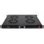 GETFORT GF-FAN4TR 1U Rack Panel with 4 Thermostat-Controlled Fans, 230V, Black