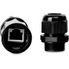 GETFORT Cat.5e RJ45 Emas-Emas Välisühendus, IP67, Varjestatud, Must
