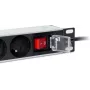 Getfort LGF-03 10-tolline 1U riiuli toiteplokk 3 Schuko pistikupesaga, 1,8 m kaabel, 10A, 2500W, hõbedane