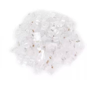 GETFORT RJ45 Cat.6 UTP läbivooluga modulaarpistik 8P8C (100 tk) - läbipaistev