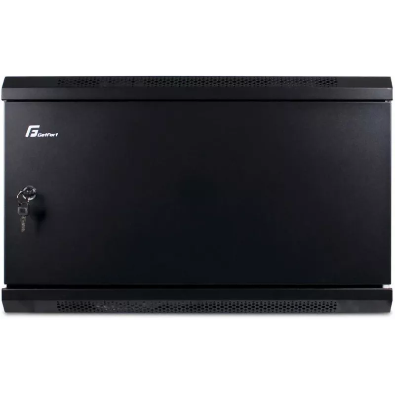 GETFORT 19 inch CALI 6U 600x450 seinakapp tahke terasuksega - must (RAL 9004)