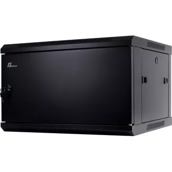 GETFORT 19 inch CALI 6U 600x450 seinakapp tahke terasuksega - must (RAL 9004)
