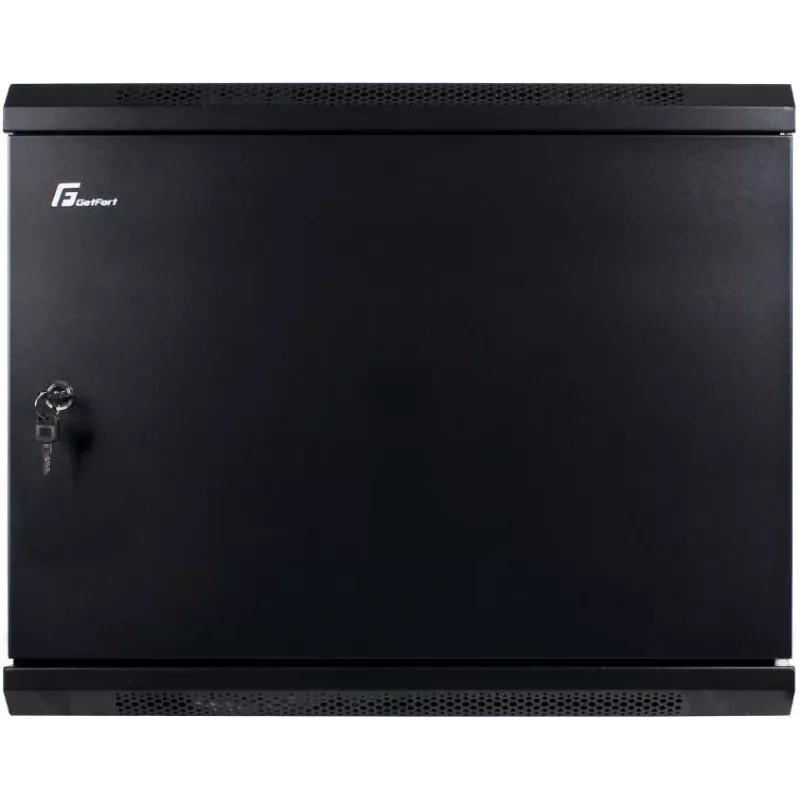 GETFORT 19 inch CALI 9U 600x450 seinakapp tugeva terasuksega, must (RAL 9005)