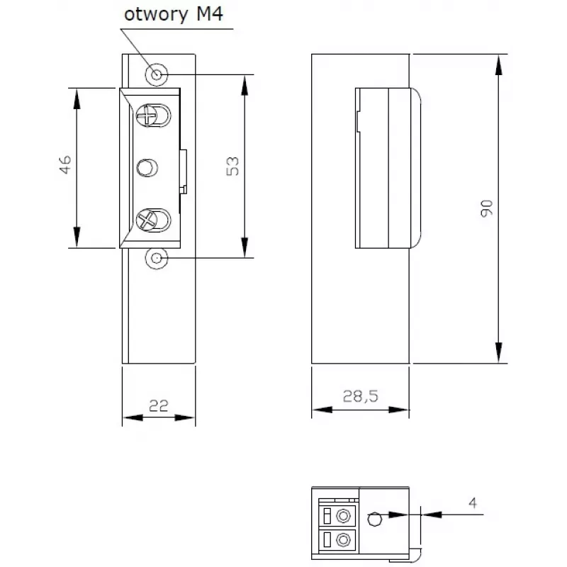 ELEKTRA-PLUS Elektriline ukselukk R3 mäluga, ilma mehaanilise blokeeringuta, vasakpoolne, 12V AC/DC, fail-secure
