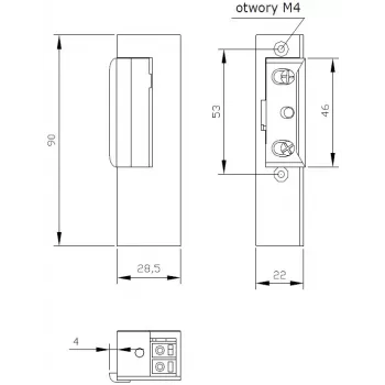 ELEKTRA-PLUS Electric Strike R3 Paremakäeline Fail-Secure 12V AC/DC 3000N