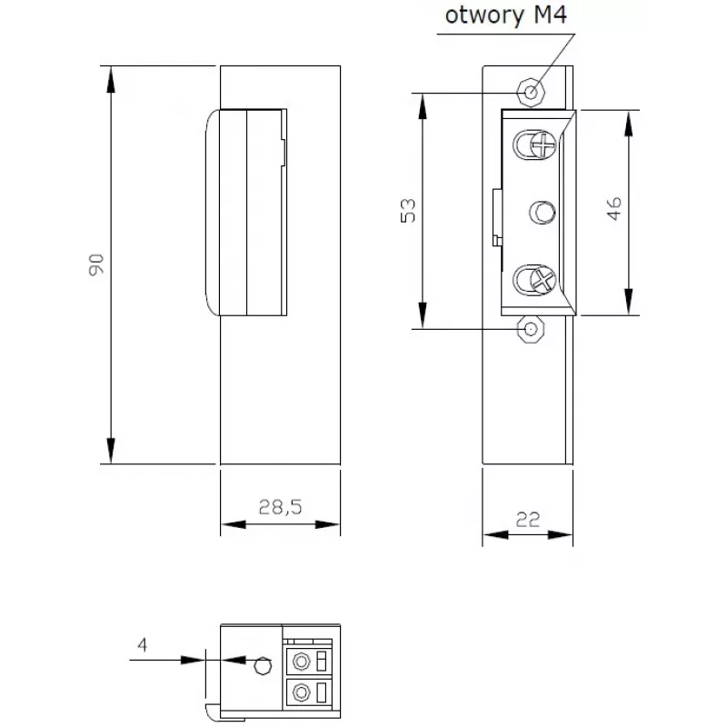 ELEKTRA-PLUS Electric Strike R3 Paremakäeline Fail-Secure 12V AC/DC 3000N