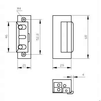 ELEKTRA-PLUS R4-24.20 Elektromagnetlukk lukustusfunktsiooniga 24V DC 3000N