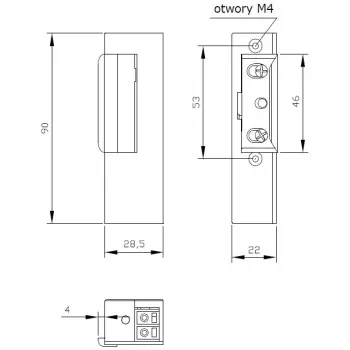 ELEKTRA-PLUS R3-12.40P Paremakäeline Turvalukk (Fail-Secure) mälufunktsiooniga, 12V AC/DC, 3000N hoidmisjõud