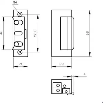 ELEKTRA-PLUS R4-24.10 Sümmeetriline elektromagnetiline uksehoidik 24V 3000N