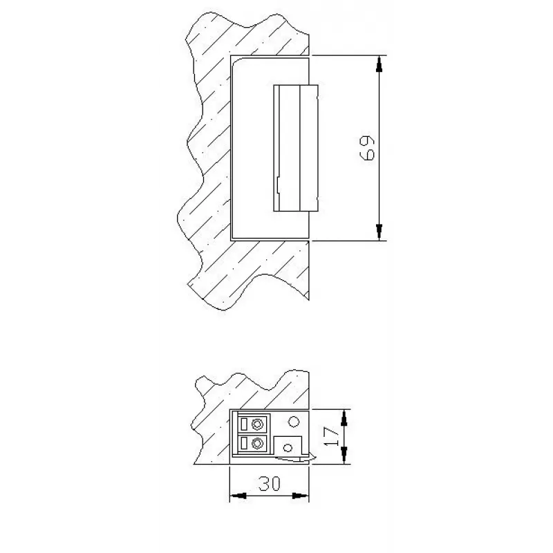 ELEKTRA-PLUS R5 Elektriline lukustus Sümmeetriline Kitsas 16.5mm Ilma Lukuta 12V AC/DC
