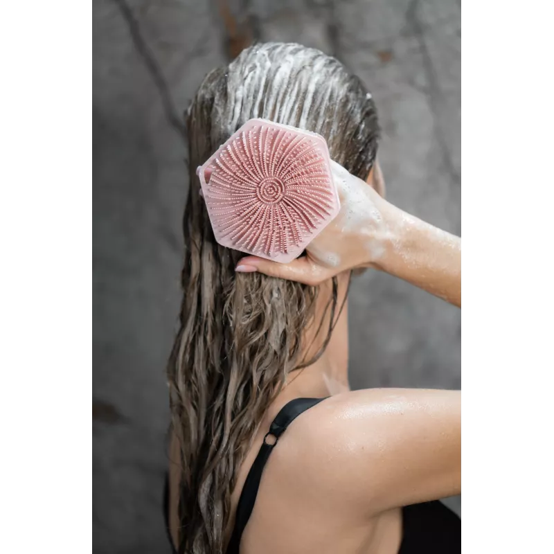 GLOV Bubble Burst 3-in-1 Silikoonist Keha-, Peanaha- ja Seljakoorija ning Massaažiseade - Roosa
