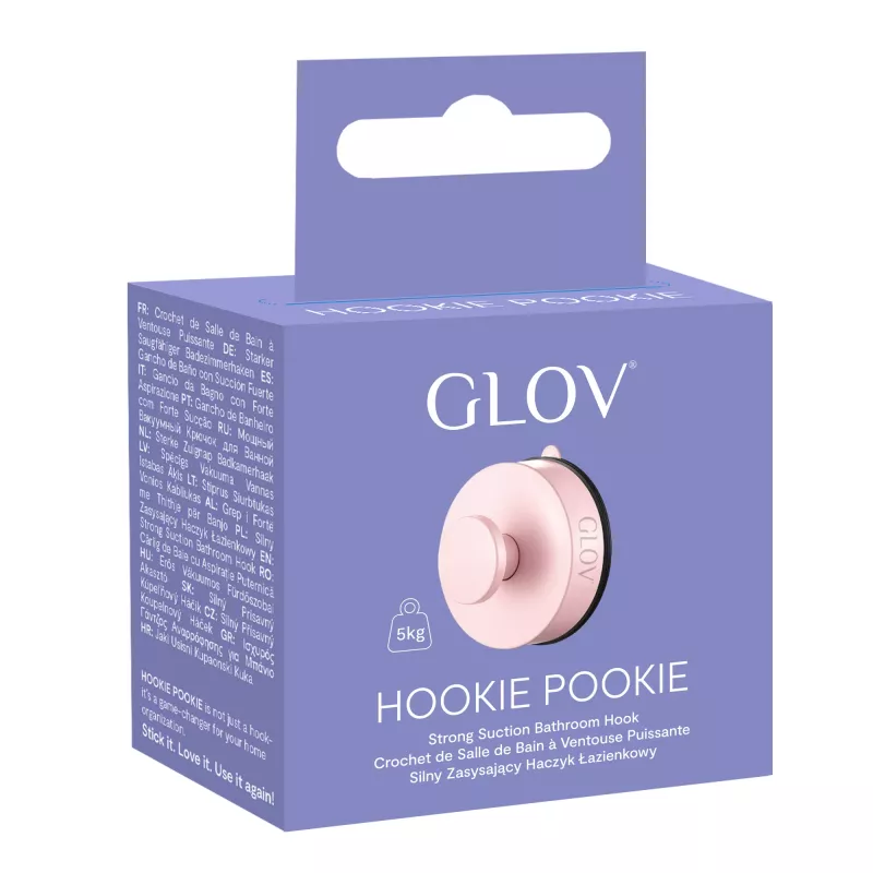 GLOV Hookie Pookie Strong Suction Bathroom Hook Pink