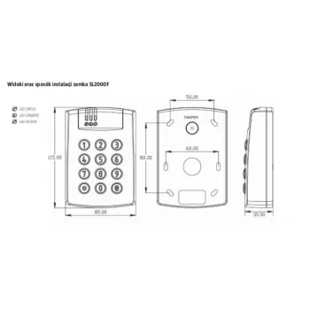 ROGER SL2000F Kombinatsioonlukk - Eraldiseisev digitaalne klaviatuur valgustatud metallklahvidega, IP65, 250 kasutajat