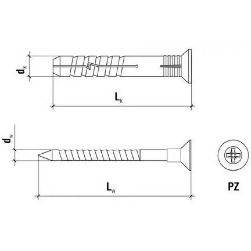 WKRĘT-MET Rapid Mounting Dowel SM-06040 6 x 40 mm 200 tk