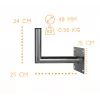 CORAB USL-48/250AL Nurgeline seinakinnitusklamber 48 mm postile, 250 mm nihkega, alumiinium, hõbedane