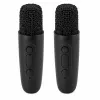 LEAN Karaoke Set Bluetooth Speaker Two Microphones LED Lights Black