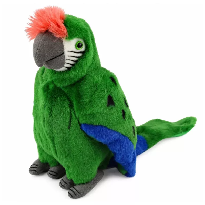 LEAN TOYS Plush Papagoi Aara Eksootiline Lind Mascot Pehme Mänguasi Roheline 24 cm