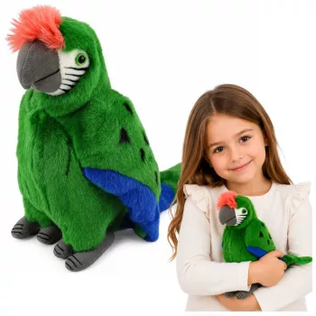 LEAN TOYS Plush Papagoi Aara Eksootiline Lind Mascot Pehme Mänguasi Roheline 24 cm