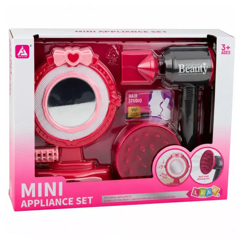 LEAN TOYS Juuste Kujundamise Komplekt Föön Peegel Tuled Helid Aksessuaarid