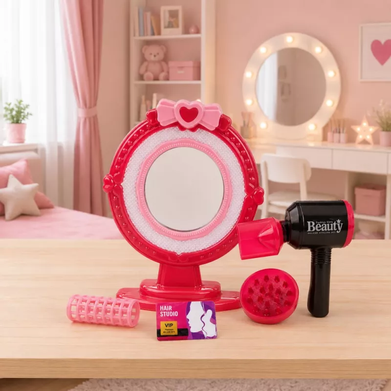 LEAN TOYS Juuste Kujundamise Komplekt Föön Peegel Tuled Helid Aksessuaarid