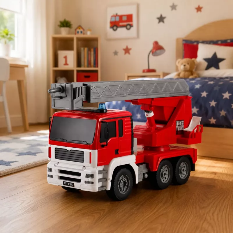 LEAN TOYS Tuletõrjeauto 660° pöörleva noolega, kaugjuhitav RC 1:20