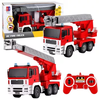 LEAN TOYS Tuletõrjeauto 660° pöörleva noolega, kaugjuhitav RC 1:20